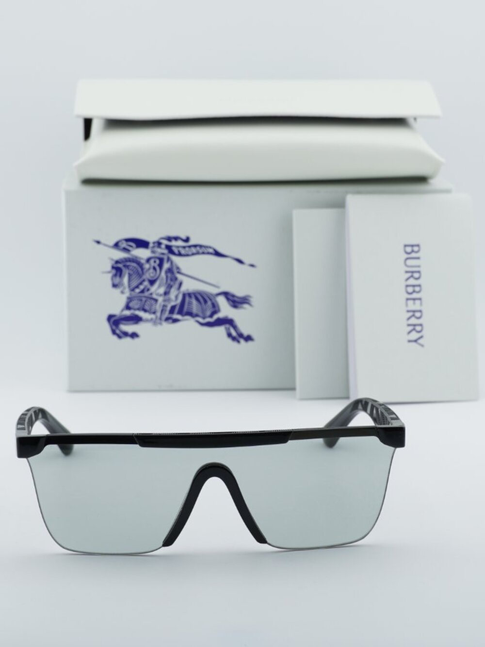 Burberry BE4480D 300169 Square Sunglasses - Black/Light Gray Tampo Silver - Picture 2 of 10